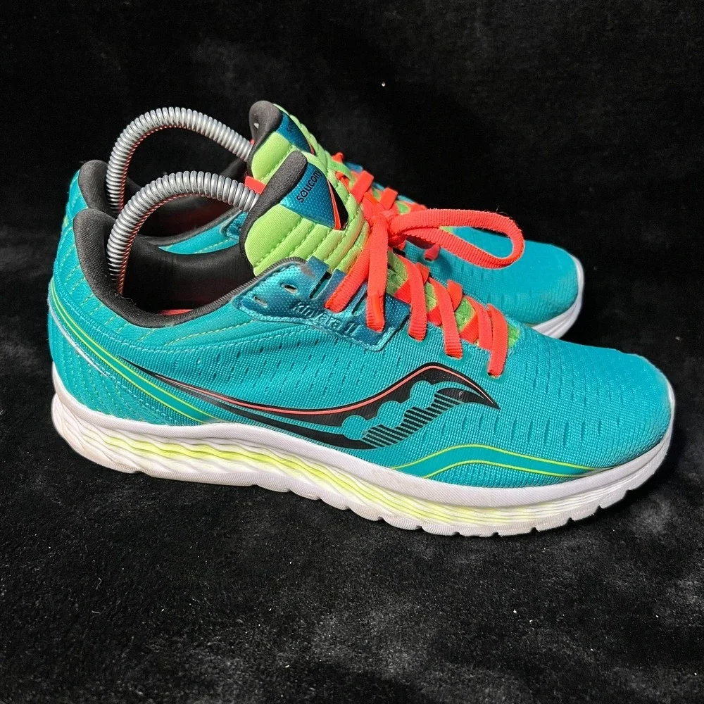 Saucony Kinvara 11 S10551-10 Womens 8.5 Athletic Running Shoes Aqua Blue Sneaker
